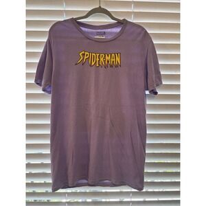 Marvel Spiderman Medium T Shirt Purple Graphic Comic 100% Cotton